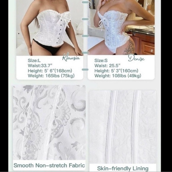 Lace Corset | Boned Zip-Up + Lace-Up | Plus Size Ivory - Picture 2 of 9